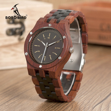 BOBO BIRD-reloj analógico de madera WN18 para hombre, accesorio de pulsera de cuarzo resistente al agua con cronógrafo, complemento masculino de marca de lujo con diseño personalizado, incluye logotipo y envío directo 2024 - compra barato