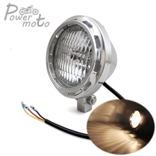 4 "retro polonês personalizado da motocicleta emark farol redondo billet cabeça luz frente lâmpada para harley cafe racer chopper 2024 - compre barato