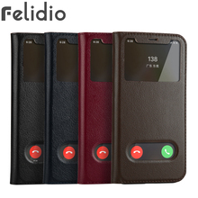 Caso de Telefone celular para o iphone Xs X Genuine Flip Case Capa Carteira de Couro para o iphone 7 8 Além de Janela Inteligente magnetic Folio Sacos 2024 - compre barato