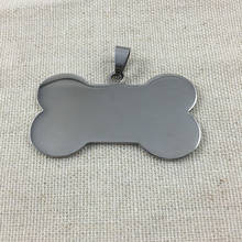100pcs/lot Large Size Bone Stainless steel Pet  ID tag engraving text  front and back sides customized name address 2024 - buy cheap