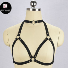 Rivet Sexy Elastic Lingerie harness cage bra body cage fetish bondage Harness Belt Rivet Goth body harness cage bra WO0356 2024 - buy cheap