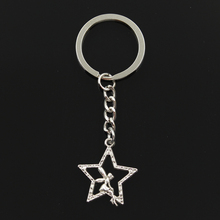 Fashion 30mm Key Ring Metal Key Chain Keychain Jewelry Antique Bronze Silver Color Plated Angel Star 30x24mm Pendant 2024 - buy cheap
