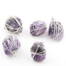 2020Amethy Pendants Delicate Accessory Purple Crystal Irregular Natural Stone Pendant DIY For Necklace Or Jewelry Making 2024 - buy cheap