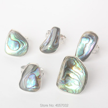 Fashion Jewelry Stylish Silver Plated Irregular Abalone Shell Resizable Ring 1PCS 2024 - buy cheap