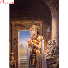 5d faça você mesmo pintura de diamante cleópatra a princesa egípcia kit de ponto cruz quadrado imitação de diamante bordado mosaico 2024 - compre barato