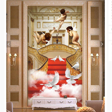 beibehang Custom 3D wallpaper palace angel staircase paradise mystery background wall living room decorative painting wallpaper 2024 - buy cheap