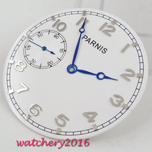 Часы Parnis 38,9 мм с синими стрелками и белым циферблатом, подходят для eta 6497 ST 3600 3620, часовой циферблат и стрелки 2024 - купить недорого