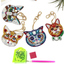 LLavero de pintura de diamante artesanal, adorno de gato con forma especial, punto de cruz, moda, 4 Uds., 2020 2024 - compra barato