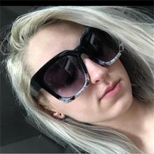 New Fashion Frame Gradient Sunglasses Women cute 90s Luxury Brand Designer Ladies Large Oversized Square Sunglasses Unisex 2024 - buy cheap