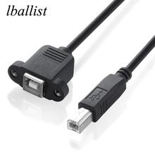 Lballist-Cable de extensión USB 2,0 macho a tipo B hembra para impresora, con tornillo de montaje, agujero de Panel, 30cm, 50cm, 1m, 1,5 m 2024 - compra barato