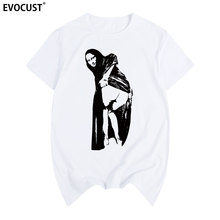 Mona lisa banksy verão impressão camiseta de algodão masculina t camisa nova 2024 - compre barato