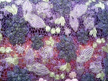 Tela de encaje de gasa de alta calidad, costura de piedra púrpura, Italia, encajes de algodón, bordado de tul 2024 - compra barato