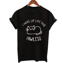 Мода 2017 г. футболка для женщин Письмо кошка принт летние футболки повседневное Harajuku короткий рукав черный топы корректирующие Femme 2024 - купить недорого