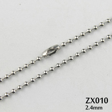 2.4mm beads chain stainless steel ball chains with waist buckle fashion Jewelry parts chains 20pcs ZX010 2024 - buy cheap