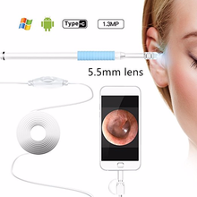 Limpiador de orejas 3 en 1, cámara endoscopio con USB de 5,5mm, otoscopio, cuchara Visual para las orejas, para Android, Windows y PC 2024 - compra barato