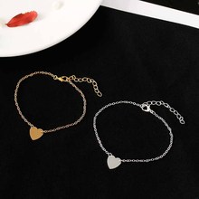 Simple Heart-Shaped Anklet Barefoot Sandals Feet Jewelry Legs New Anklet Ankle Female Beach Accessories Jewelry 2024 - buy cheap