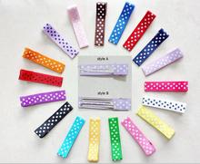 1pair Hair Accessories polka dot hair clip Ribbon Covered Duckbill Single Prong Alligator Hairpin for Girl bows flower FJ3225 2024 - buy cheap