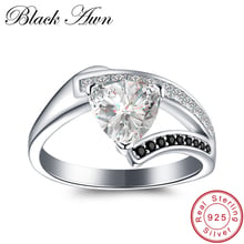 [BLACK AWN] Trendy 3.3g 925 Sterling Silver Fine Jewelry Black Spinel  Rings for Women Bijoux Bague Girls Gift C333 2024 - buy cheap