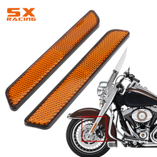 Motorcycle 136*21MM Front Fork Reflector Lower Legs Slider Safety Warning For Harley Dyna Softail Sportster 883 1200 Fatboy 2024 - buy cheap