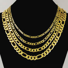 High Quality 24K Gold-color Men Necklaces Jewelry Wholesale 4mm 6mm 8mm 10mm Chain Necklaces 2024 - buy cheap