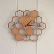 Creative bamboo/wood bee wall clock garden Honeycomb Natural Wooden  decoration wall hanging table clocks quartz clock 2024 - buy cheap