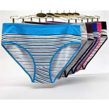 Free Shipping 4pcs/lot 2XL/3XL/4XL Striped Large Size Ladies Panties Plus Cotton Briefs Women's Underwear 89317 2024 - buy cheap