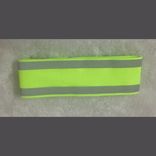 50mm 2 inch wide reflective elastic webbing ribbons 5*32cm Fluorescent Green color warning ribbon for outdoor use  2pcs lot 2024 - buy cheap