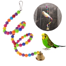 Brinquedos de papagaio espiral, suporte de balanço, pássaros, sino criativo, contas coloridas, escada 2024 - compre barato