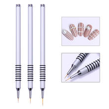 UV Gel Nail Liner Drawing Brush Flower Painting Acrylic Pen 11mm 9mm 7mm Silver Handle  Nail Art Tool 2024 - buy cheap