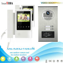 SmartYIBA 4.3 Inch Color LCD Video Doorbell Intercom System Aluminum Panel Video Door Phone Kit 1 Camera 2 Monitors 2024 - buy cheap