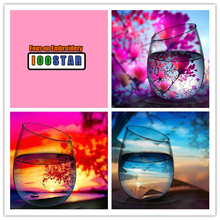 Full diamond embroidery sunset landscape Glass jar diy 5d diamond painting picture Needlework cross stitch mosaic puzzle decor 2024 - buy cheap