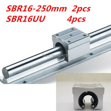 Guia linear SBR16 set: SBR16 L250mm (2 pcs) + SBR16UU linear rolamento de bloco (4 pcs) peças do cnc 2024 - compre barato