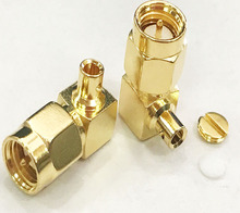 Adaptador de conector de soldadura de enchufe macho SMA de ángulo recto, para Cable Coaxial RF semirrígido RG405 de 0.086 ", 50 Uds. 2024 - compra barato
