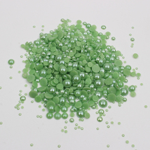 new sale  Mix Size Green Ceramic Beads 2mm-6mm Half Round Pearl 1000pcs/lot for DIY Nails Art Garment free shipping 2024 - buy cheap