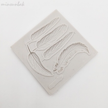 Minsunbak-Molde de silicona con forma de pluma para decoración de pasteles, molde de Fondant para pasta de goma y Chocolate 2024 - compra barato