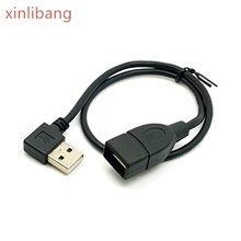 Удлинительный кабель 90 градусов, левый и правый угол, разъем USB 2,0 A папа-USB мама, 40 см 2022 - купить недорого