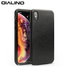QIALINO Genuine Leather Half-wrapped Phone Case for Apple for iPhoneXS Max Luxury UltraThin Handmade Back Cover for iPhone XS/XR 2024 - buy cheap