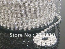 Crystal Rhinestone cup chain,ss6 Crystal rhinestone Silver base,Clear Color 20yards/roll/lot Wholesale and retail Free shipping 2024 - buy cheap