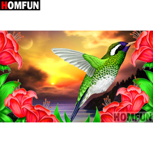 HOMFUN Diamond Painting "Hummingbird" DIY 5D Diamond Embroidery Sale Full Set Rhinestone Cross Stitch Home Decor A09249 2024 - buy cheap