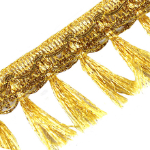 10 metros DIY Acessórios Borla Franja Guarnição Da Fita de Costura Cortina Do Palco de Dança De Ouro Decorativos Franja T2791 2024 - compre barato