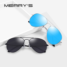 MERRY'S Men/Women Classic Pilot HD Polarized Sunglasses Aviation Frame Titanium Memory Alloy Temple UV400 Protection S8153 2024 - buy cheap