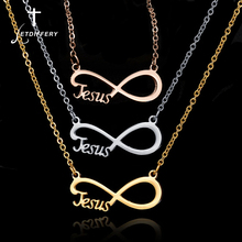 Letdiffery-collar con colgante infinito Simple de Jesús para mujer, collares con letras de la suerte, joyería de amuleto de regalo 2024 - compra barato