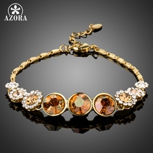 AZORA New Fashion Jewelry Chain Bracelets & Bangles for Women Champagne Austrian Crystals Bracelet Wedding Party Jewelry TS0172 2024 - buy cheap