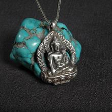 Кулон ручной работы из серебра 925 пробы, непальская статуя Будды Шакьямуни, ожерелье с подвеской из тибетского Будды, ожерелье с серебряным буддой, амулет 2024 - купить недорого