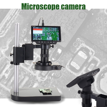 Câmera para microscópio digital com tela de 5 pol, 16mp, 1080p, 60fps, hdmi, usb, wi-fi, + suporte para mesa + lente de montagem c 100x + 40 luz de led 2024 - compre barato
