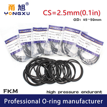 2PCS/lot Fluorine Rubber Ring Black FKM O-rings Seal CS2.5mm OD45/46/47/48/49/50*2.5mm Gasket Oil Ring resistance Sealing Washer 2024 - buy cheap