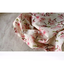 High-quality pastoral digital printing peach blossom fabric, hand-made DIY mouth gold bag clothing fabric 90cmx150cm 2024 - buy cheap