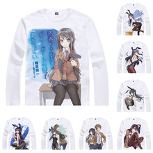 Aobuta-Camiseta Seishun Buta Yaro para hombre, camisa de Rascal No Dream of chica Senpai, informal, Vintage, de manga larga 2024 - compra barato