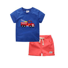 Футболка для мальчиков BINIDUCKLING, хлопковая футболка с короткими рукавами и мультяшным принтом + шорты, летний комплект одежды для мальчиков 2024 - купить недорого