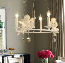 Lámparas modernas de iluminación Led, candelabros de cristal creativos con el ángel para sala de estar 2024 - compra barato
